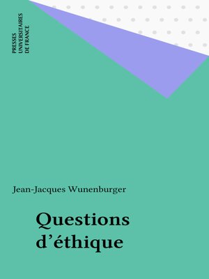 cover image of Questions d'éthique